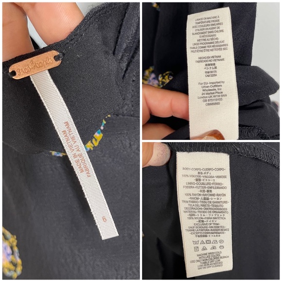 Free People Mockingbird Black Comb Lace Floral Mini Dress Sz 6 NWT Prairie - Picture 16 of 16